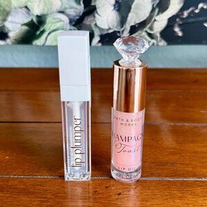 NEW 2-Pc Lip Plumper & Champagne Toast Lip Oil Bath & Body Works